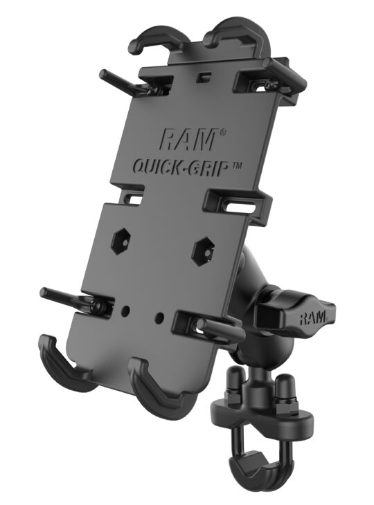 UNPKD RAM QUICK-GRIP XL PHONE HOLDER FOR LARGER DEVICES WITH SHORT ARM AND U-BOLT